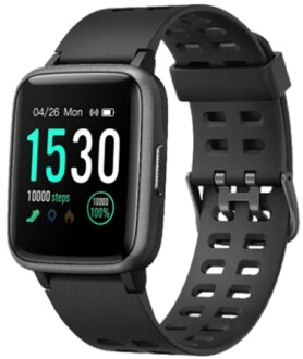 Zwart smartwatch met fitnesstracker op scherm