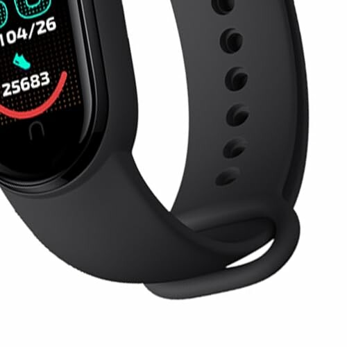 Zwarte smartwatch met fitness-tracker en hartslagmonitor.