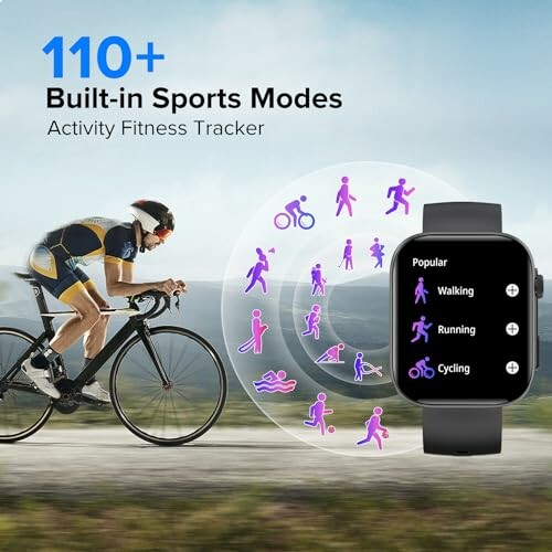 Fietser en smartwatch met sportmodi