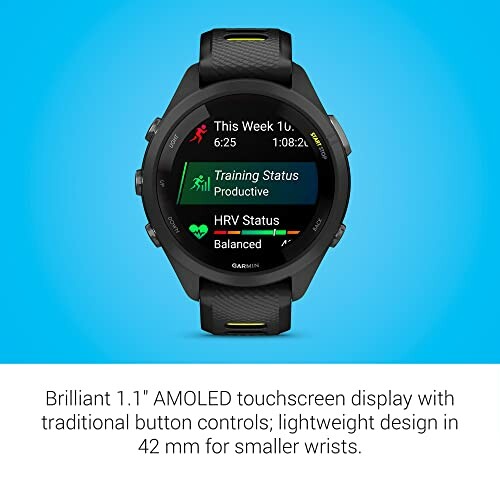 Garmin smartwatch met AMOLED-scherm en trainingsstatus