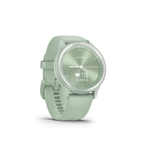 Groene Garmin smartwatch met gezondheidsfuncties