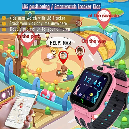 Kindersmartwatch met GPS-tracker en functies