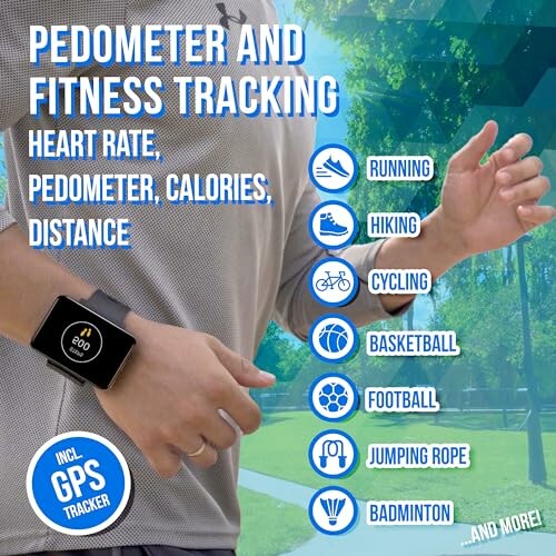 Advertentie voor stappenteller en fitness tracking