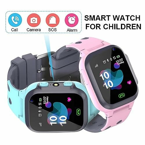 Smartwatch voor kinderen met blauwe en roze bandjes