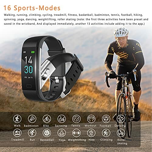 Smartwatch met 16 sportmodi en fietser