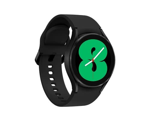 Smartwatch met zwarte band en groene wijzerplaat