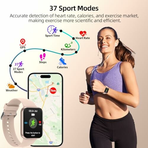 Vrouw met smartwatch tijdens het sporten