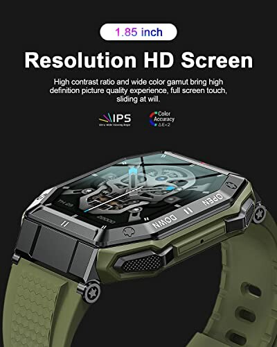 Smartwatch met HD-scherm en kleurenweergave.