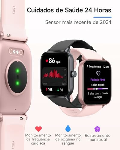 Smartwatch met hartslagmonitor en menstruatietracker