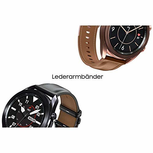 Twee smartwatches met leren bandjes