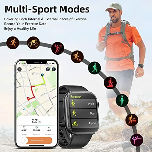 Smartwatch met multi-sportmodi en mobiele app