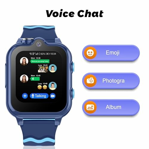 Smartwatch met spraakchat en functies voor emoji, fotografie en album