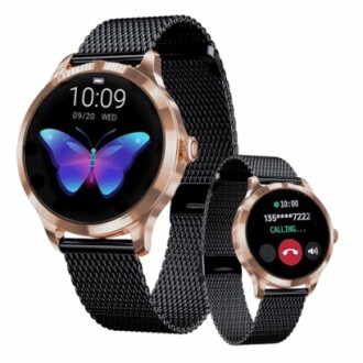 Smartwatch met vlinderdisplay en oproepfunctie.