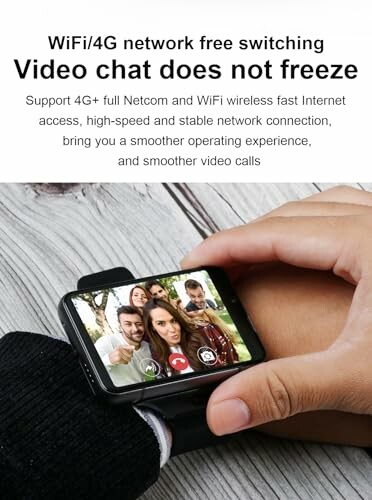 Videochat op smartwatch met gezichten in beeld