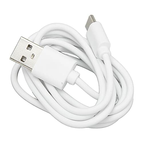 Witte USB-kabel opgerold