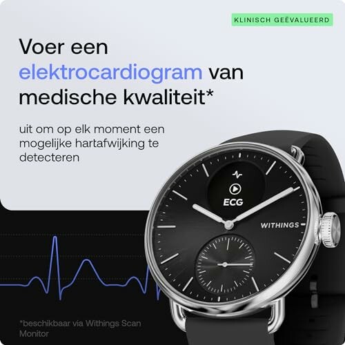 Smartwatch met elektrocardiogram functie voor hartafwijking detectie